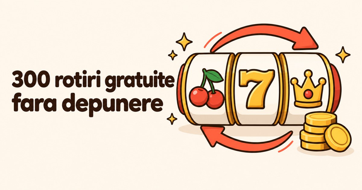 300 rotiri gratuite fara depunere: role de slot cu sageti de rotire si monede