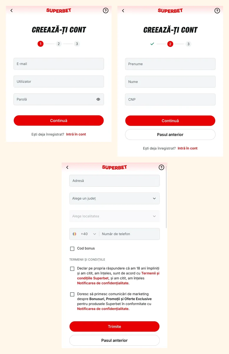 Inregistrare cont la casino online, in 3 pasi (exemplu Superbet)